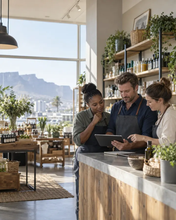 Retail team using connected commerce data